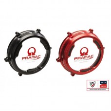 CNC Racing PRAMAC RACING LIMITED EDITION Clear Wet Clutch Cover With Carbon Inlay for the Ducati Panigale 1299/1199/959  Superleggera (and 899 too with modification)